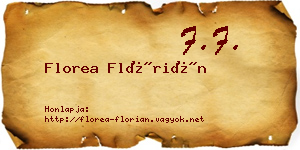 Florea Flórián névjegykártya